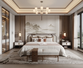 New Chinese Style Bedroom-ID:965033057