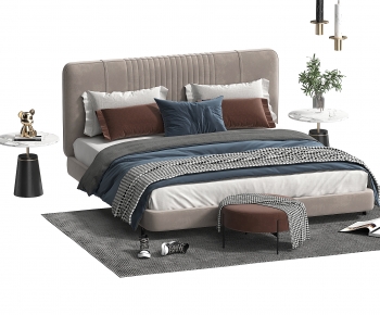Modern Double Bed-ID:122530945