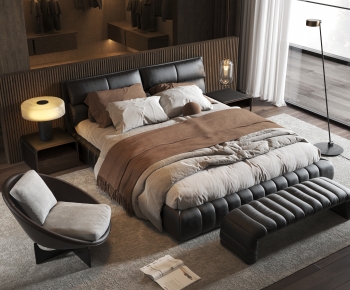 Modern Double Bed-ID:387924913