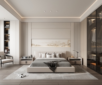 Modern New Chinese Style Bedroom-ID:808026082