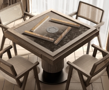 Wabi-sabi Style Mahjong Tables And Chairs-ID:219355117