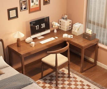 Wabi-sabi Style Computer Desk And Chair-ID:452456007