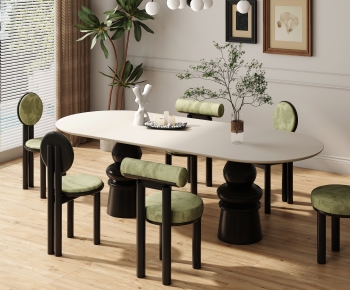 French Style Dining Table And Chairs-ID:881853107