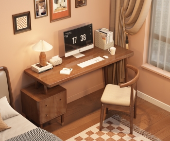 Wabi-sabi Style Computer Desk And Chair-ID:148110489
