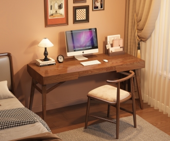 Wabi-sabi Style Computer Desk And Chair-ID:124731062