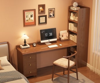 Wabi-sabi Style Computer Desk And Chair-ID:261330664