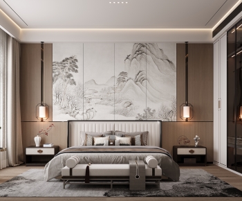 New Chinese Style Bedroom-ID:703002932
