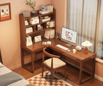Wabi-sabi Style Computer Desk And Chair-ID:563034064
