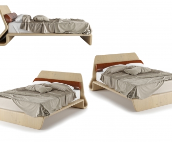 Modern Nordic Style Double Bed-ID:751659967