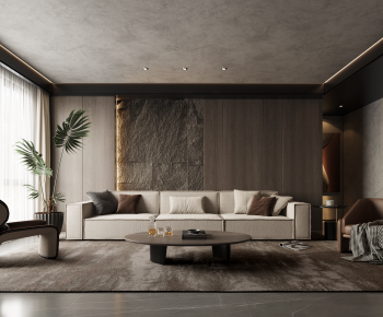 Modern Wabi-sabi Style A Living Room-ID:701668985