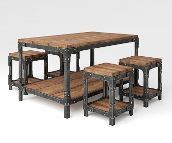 Industrial Style Dining Table And Chairs-ID:498881104