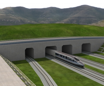 现代隧道，铁路，地形-ID:367460381