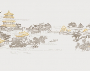 中式壁画，壁纸-ID:548482899