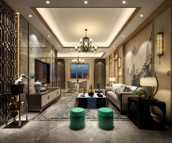 Chinese Style A Living Room-ID:433109059