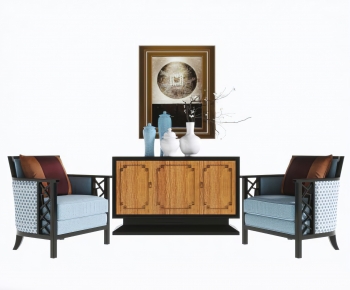 中式装饰柜 单人沙发-ID:122904066