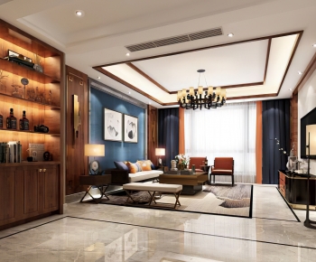 Chinese Style A Living Room-ID:136643899
