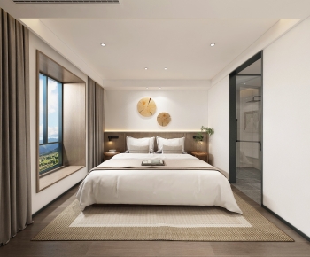 Modern New Chinese Style Bedroom-ID:803967959