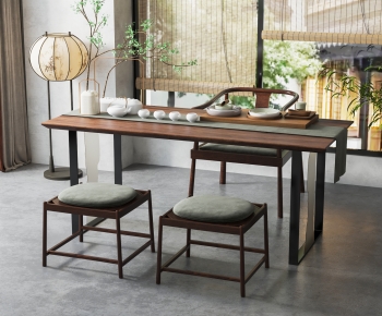 新中式茶桌椅坐凳组合-ID:276592973