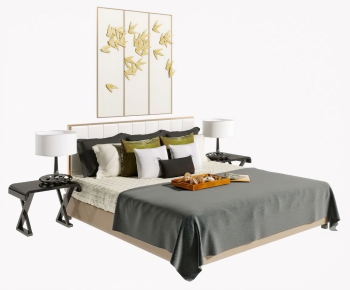 New Chinese Style Double Bed-ID:309518108