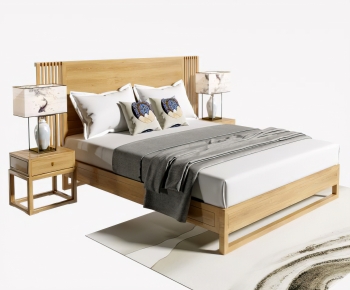 New Chinese Style Double Bed-ID:505846982