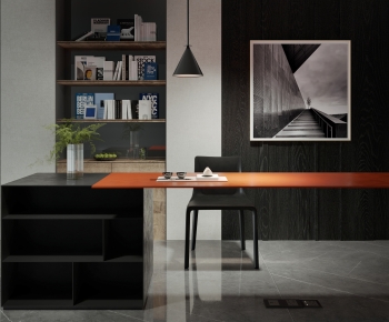 Modern Office Desk And Chair-ID:238780986