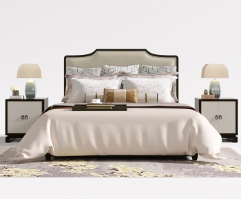 New Chinese Style Double Bed-ID:929846058