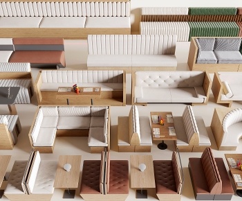 现代卡座沙发组合3D模型