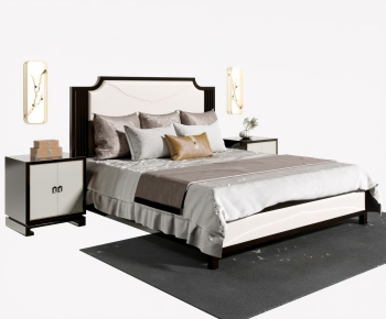 New Chinese Style Double Bed-ID:604765891