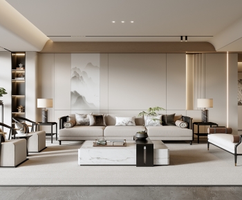 New Chinese Style A Living Room-ID:478579041