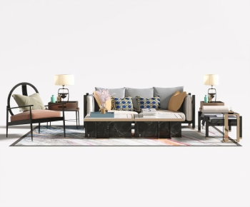 New Chinese Style Sofa Combination-ID:664505003