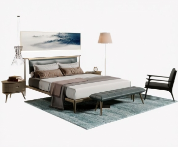 New Chinese Style Double Bed-ID:845288044