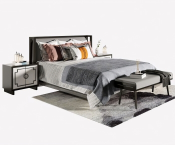 New Chinese Style Double Bed-ID:542164091