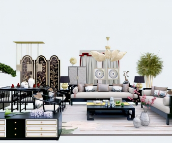 New Chinese Style Sofa Combination-ID:981834892