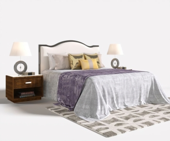 New Chinese Style Double Bed-ID:610836984