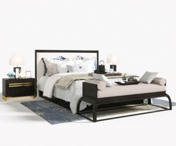 New Chinese Style Double Bed-ID:732603076