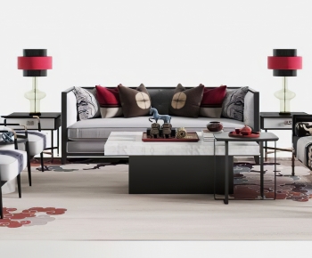 New Chinese Style Sofa Combination-ID:241929056