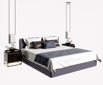 New Chinese Style Double Bed-ID:945729025