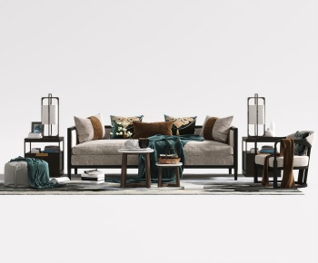 New Chinese Style Sofa Combination-ID:113709089