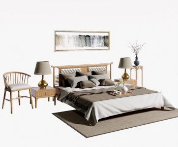 New Chinese Style Double Bed-ID:550829893