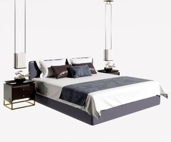 New Chinese Style Double Bed-ID:929621933