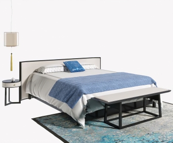 New Chinese Style Double Bed-ID:530919088
