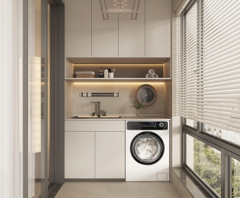 Modern Balcony Laundry Room-ID:202555893