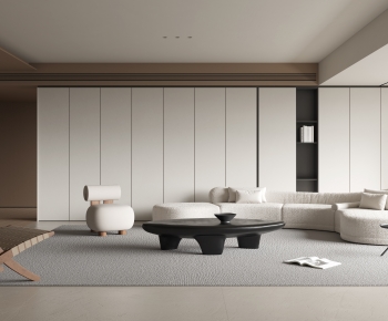 Modern Wabi-sabi Style A Living Room-ID:664947997