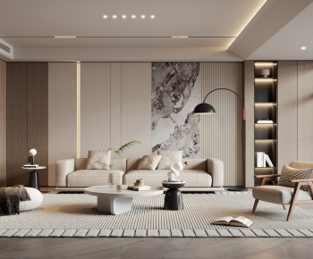 Modern Wabi-sabi Style A Living Room-ID:967422014