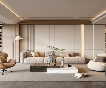 Modern Wabi-sabi Style A Living Room-ID:208015924