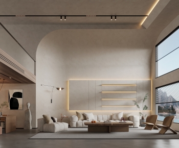 Modern Wabi-sabi Style A Living Room-ID:235555895