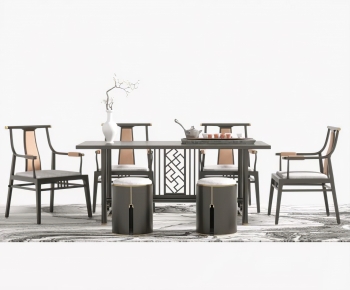 New Chinese Style Tea Tables And Chairs-ID:670275934