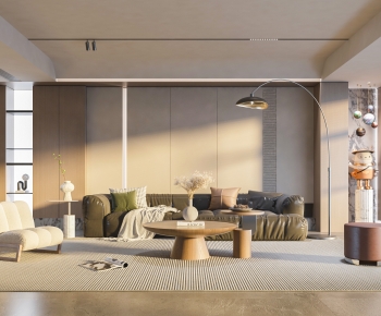 Modern Wabi-sabi Style A Living Room-ID:774384987