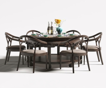 New Chinese Style Dining Table And Chairs-ID:842226989