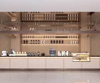 现代奶茶店 咖啡厅3D模型